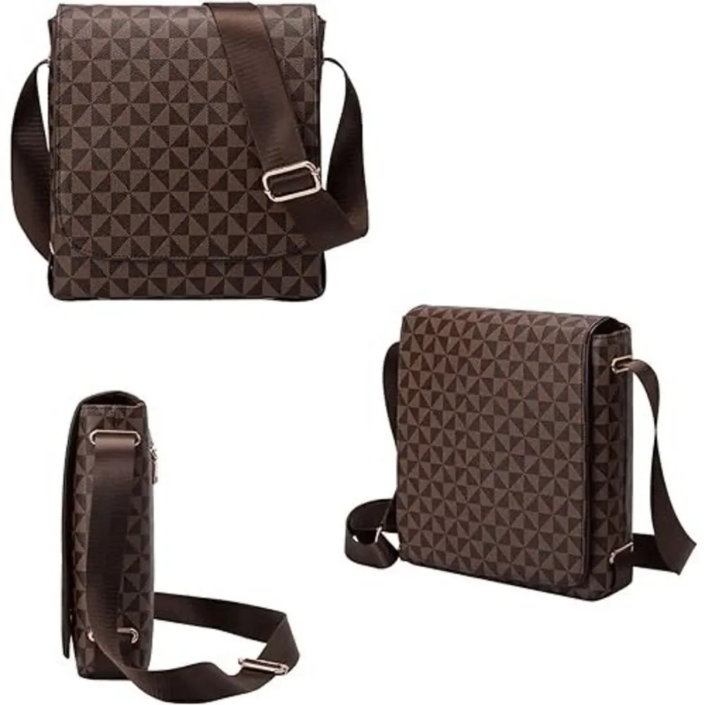 Flap Crossbody Bag Artificial Leather Shoulder bag Working Bag For Men Women - Picture 2 of 7
